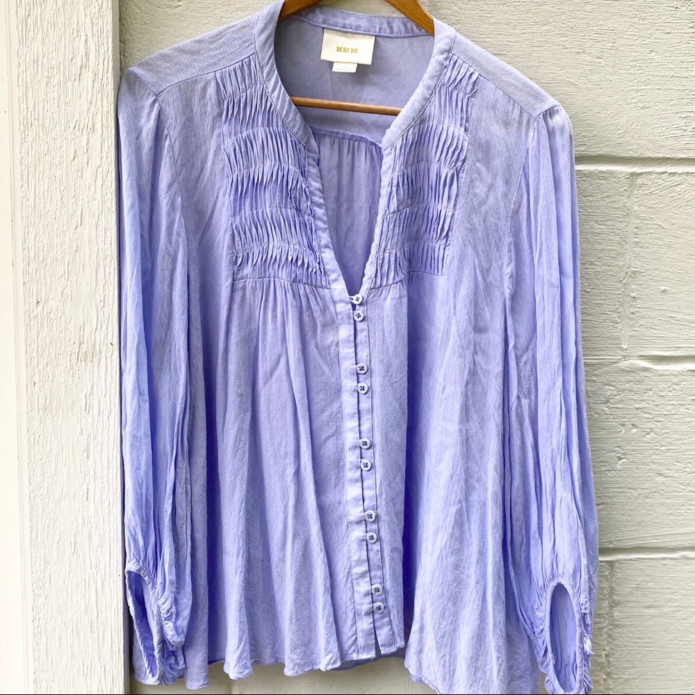 Anthro Maeve V-neck Peasant Top Blouse Large
